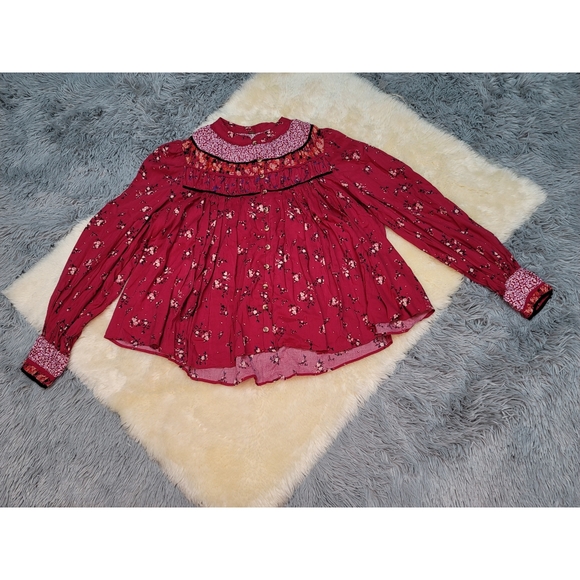 Free People Berry Combo blouse size SP NWOT - Picture 3 of 10